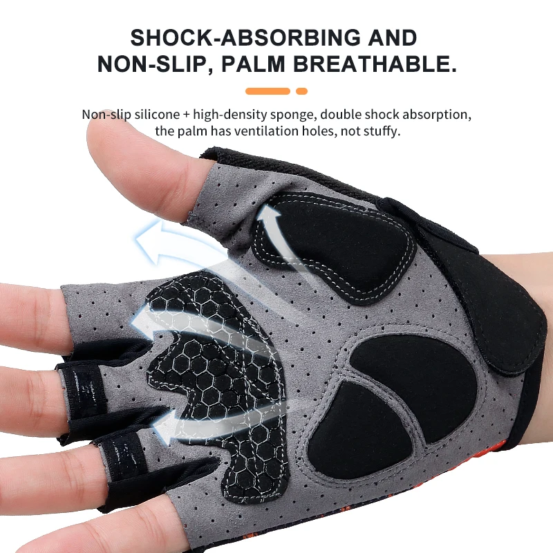 Перчатки велосипедные PHMAX Нескользящие дышащие на полпальца амортизация ударов