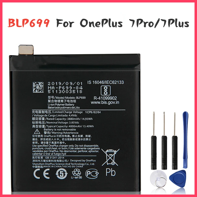 New yelping BLP699 Phone Battery For OnePlus 7 Pro OnePlus 7 Pro Battery Replacement 4000mAh