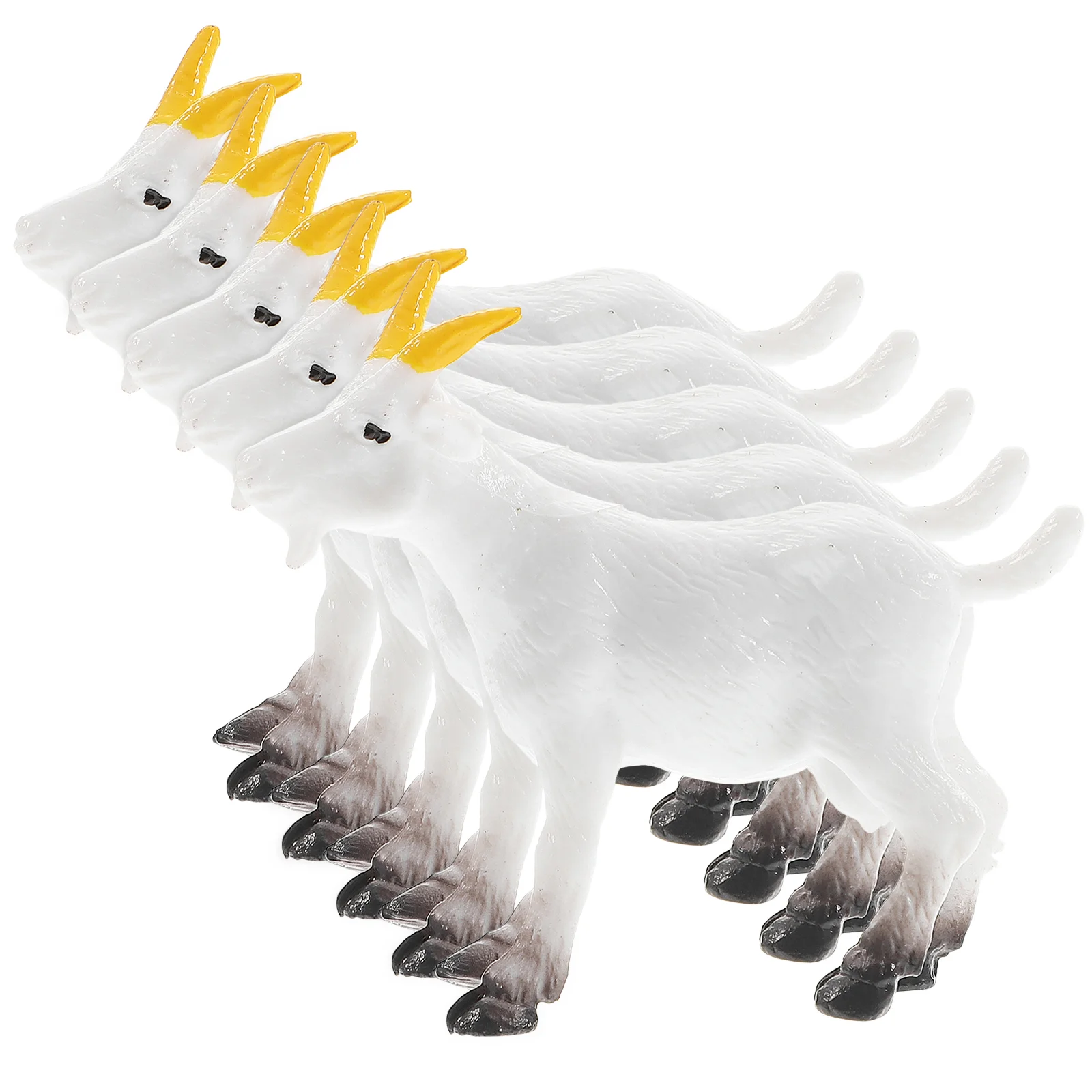 

5 PCS Aries Model Ornament Plastic Sheep Decor White Outdoor Tabletop Statuette Imitated Lamb Pvc Simulation Simulated Cake Toy