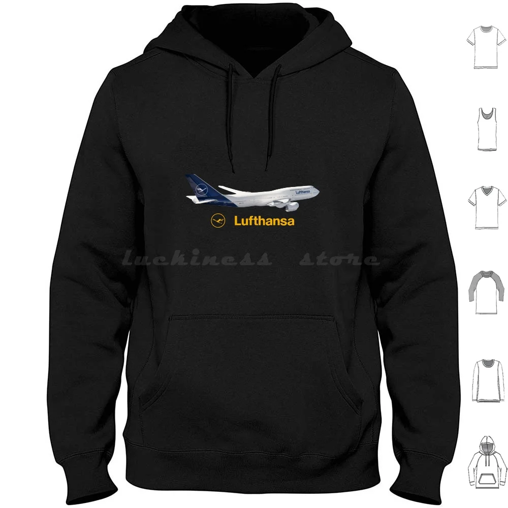 

Хлопковая толстовка для самолета Lufthansa, с длинным рукавом, Боинг B747