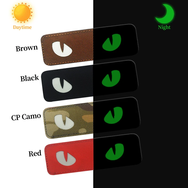 

Cat's eye PVC hook and loop patches for clothing Demon Eye Armband Sticker Tactical morale badges on backpack hat glow patch