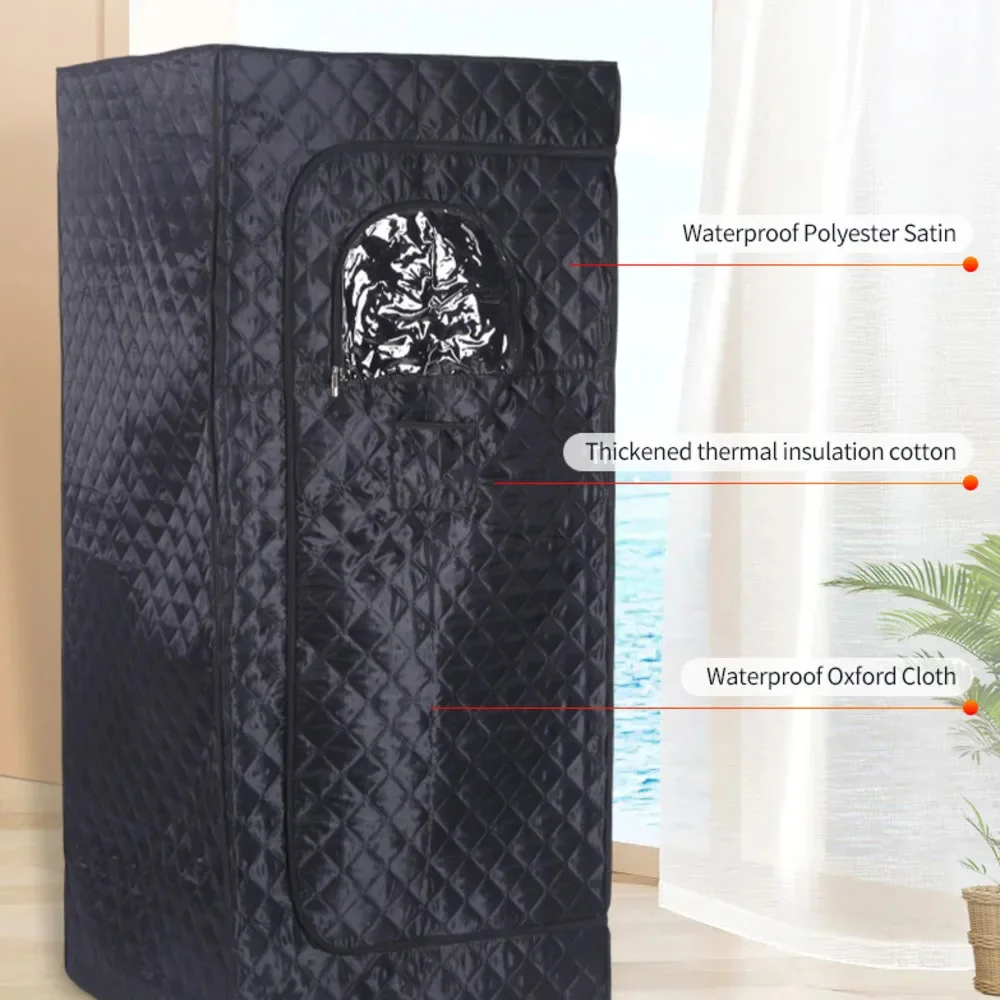 Фото Портативная складная инфракрасная сауна-палатка для всего тела 110В/220В для домашнего использования с дистанционным управлением и быстрым нагревом №5