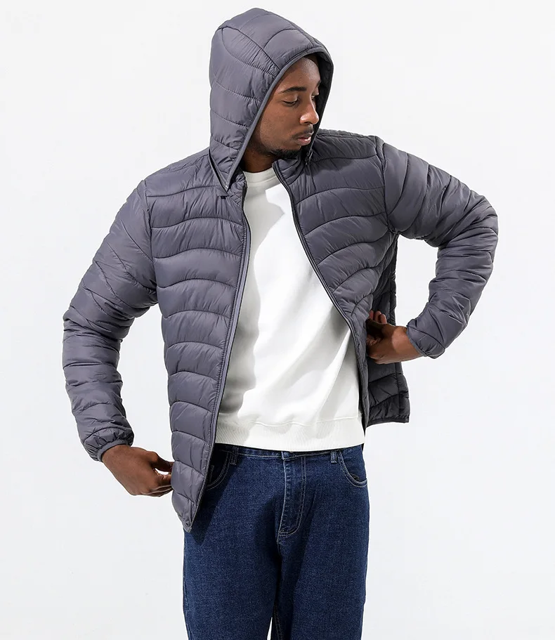 New Men Winter Keep Warm 90% White Eider-Down Jacket Brand Clothing Male Slim Fit Hooded Casual Slim Down Jacket Plus Size 6XL