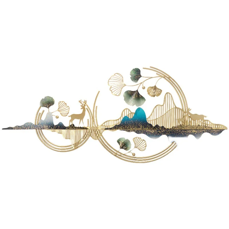 

Metal gold leaf moutain luxury wall decorations for home living room decors
