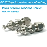 116 inch tube union reducer bulkhead gc hplc fittings for instrument plumbing stainless steel connector for agilent shimadzu