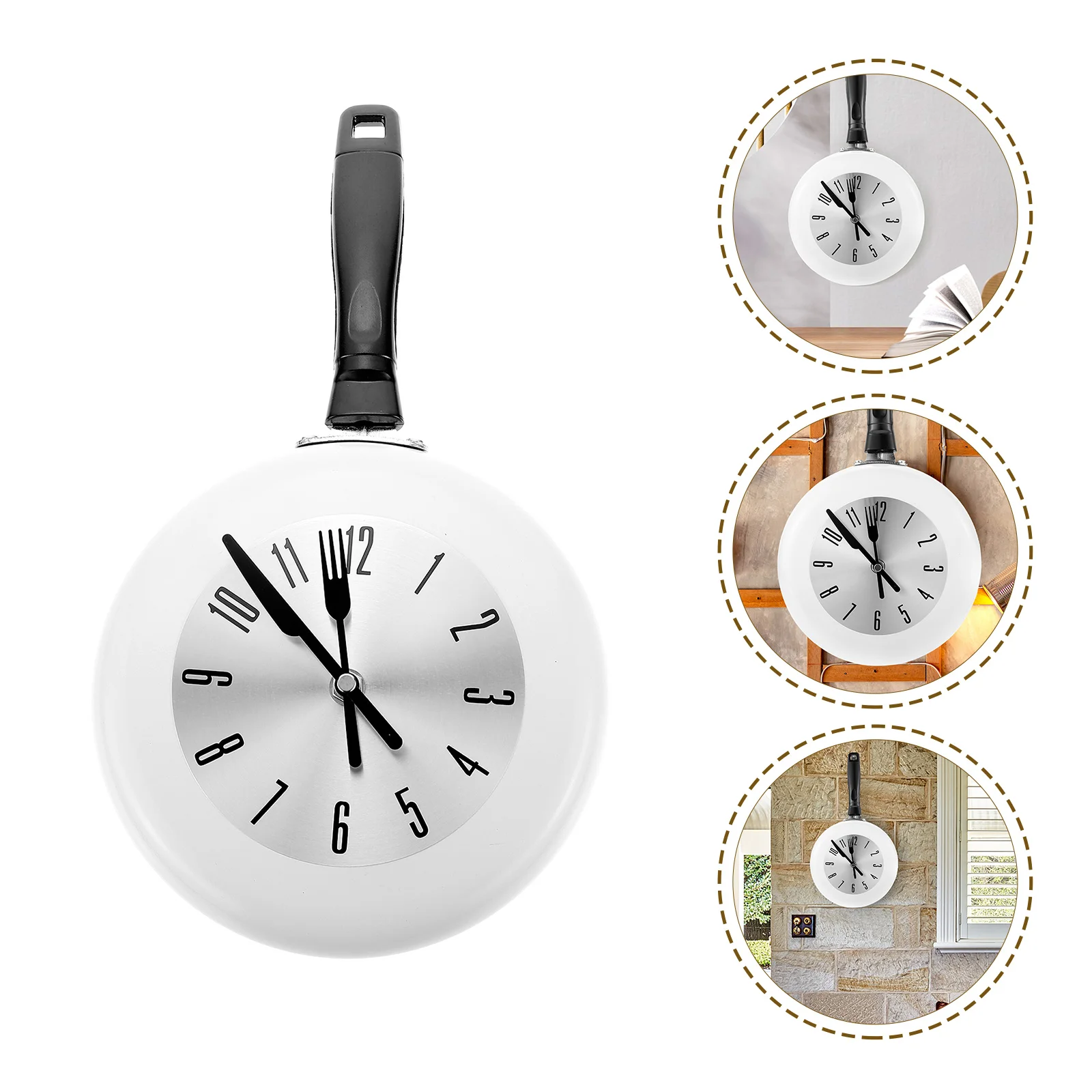 

1 Set Wall Clock Metal Wall Clock Decorative Frying Pan Clock Battery