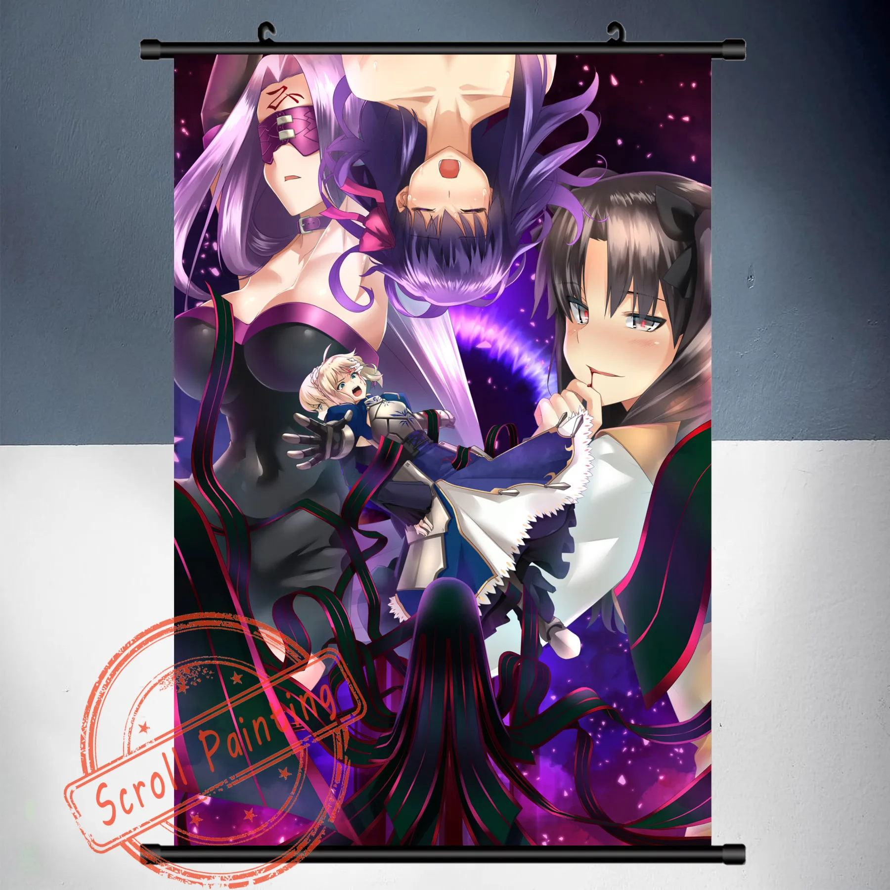 Аниме Манга Fate stay night Heaven's Feel HD Печать свиток Живопись Домашний Декор висячий