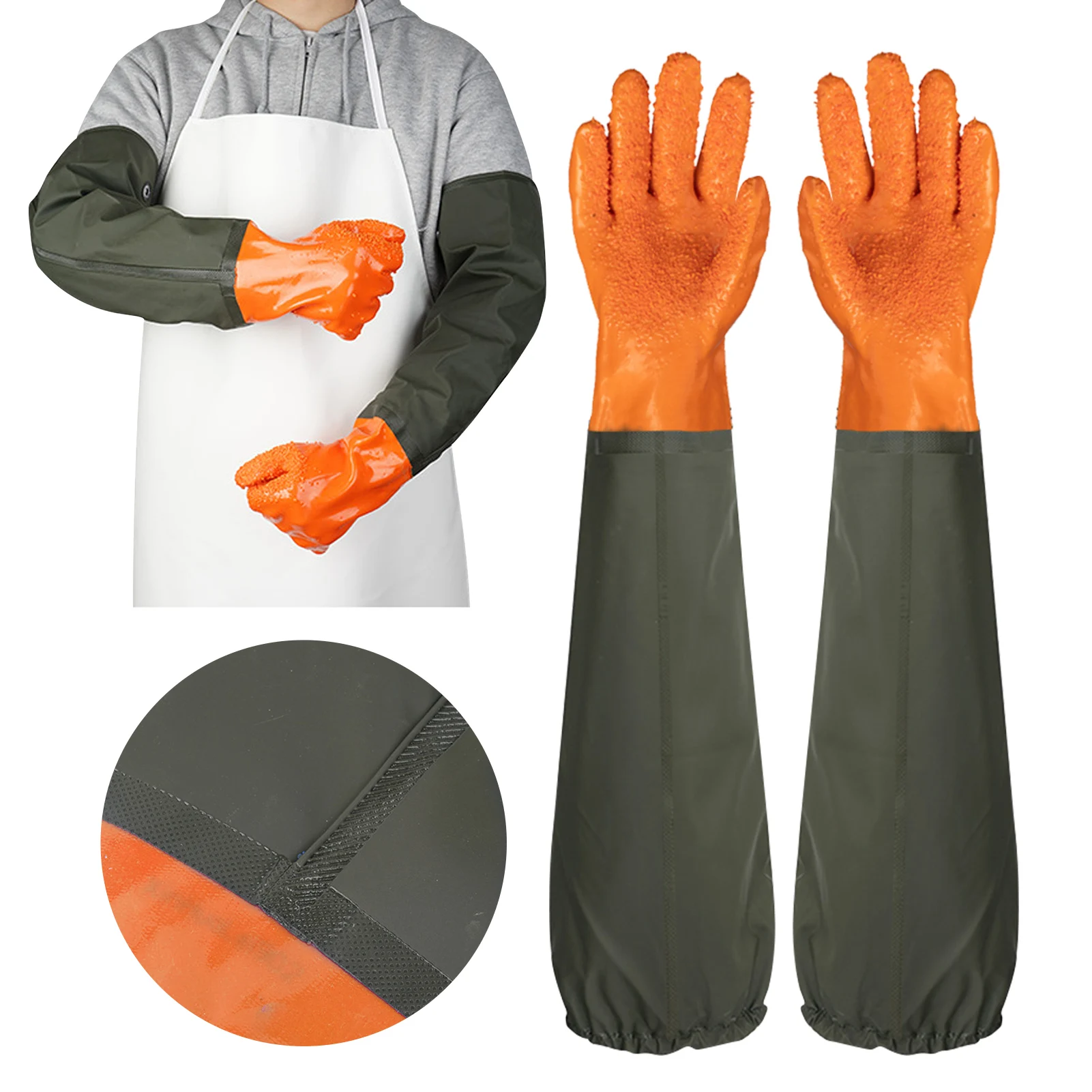 

Тяжелые сельскохозяйственные длинные большие химически стойкие резиновые перчатки с хлопковой подкладкой для рыбалки долговечные отличный захват