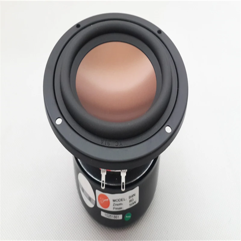 

HiVi Original B4N 4'' Mid-Range Speaker Driver Unit Magnesium Clad Aluminum Cone Shielded 8ohm 25W OD=116mm (2 Pieces)