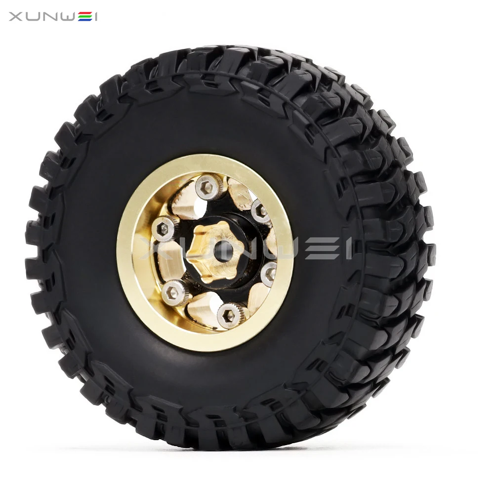 4 шт. 1 0 дюйма латунные колесные диски с бусинами шины для RC 1/24 Axial SCX24 90091 Kyosho Off Roac Car