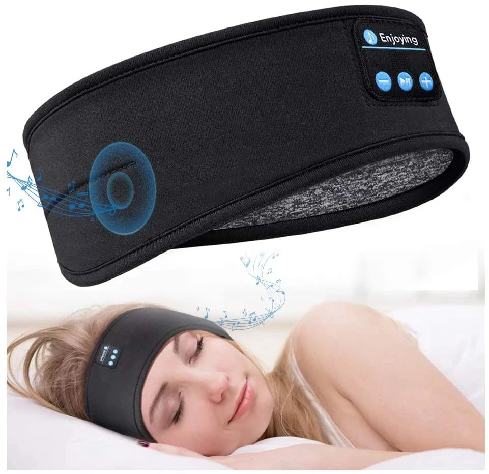 Diadema deportiva con Bluetooth para dormir, auriculares suaves finos para los ojos, durmiente para mantener el calor