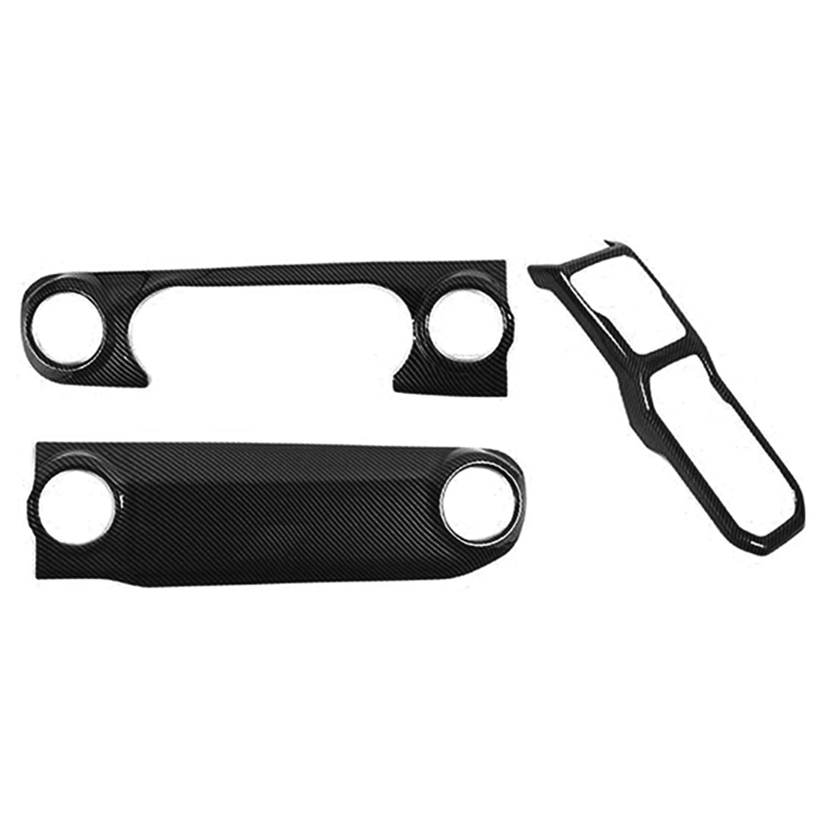 

3Pc Center Console Dashboard Control Panel Gear Shift Cover Trim for-Jeep Wrangler JL JLU Gladiator Carbon Fiber Black