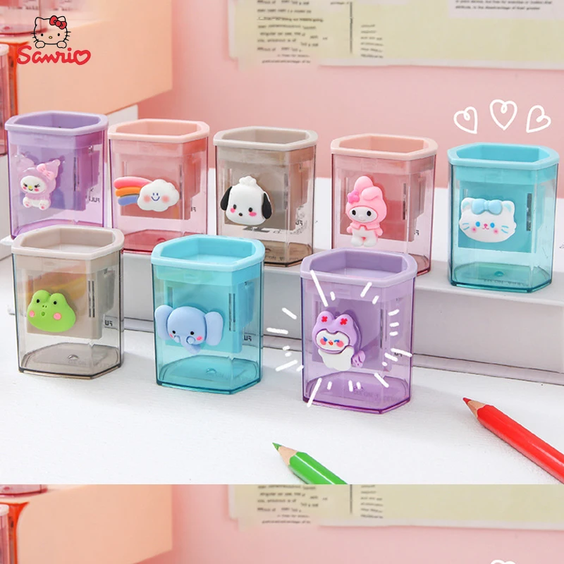 Аниме Sanrio точилка для карандашей Hello Kitty Kuromi портативная Cinnamoroll Melody простой