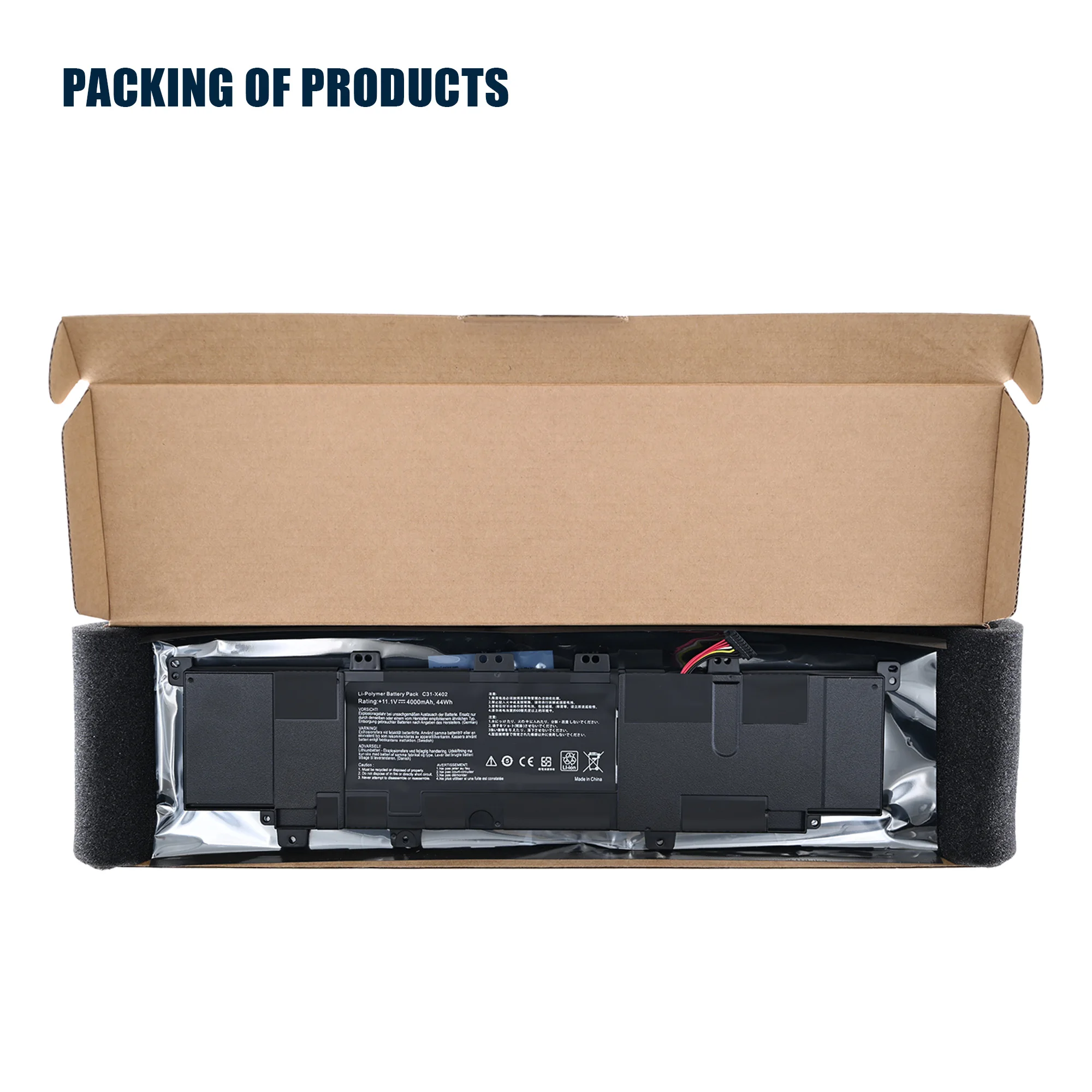 Фото Аккумулятор для ноутбука 11.1V 4000mAh C31-X402 для Asus VivoBook S300 S400 S400C S400E S500 S500C X402 X402C V400C, новый, высокого качества №4