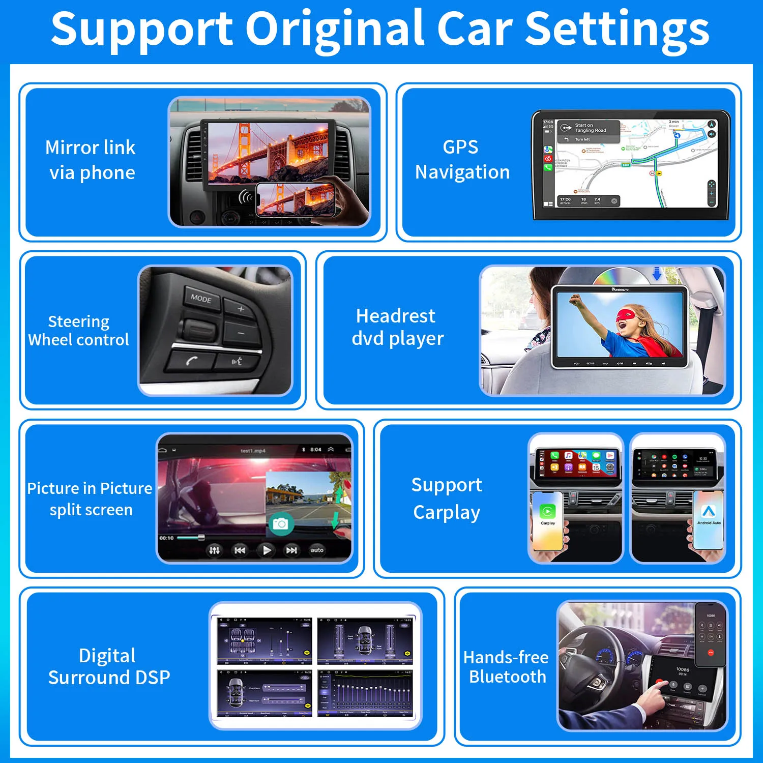 Фото 8-дюймовый автомобильный радиоприемник с Bluetooth, CarPlay, GPS, Android Auto, HD-камерой заднего вида для Ford Transit MK8 Tourneo Custom 150 250 350 №3