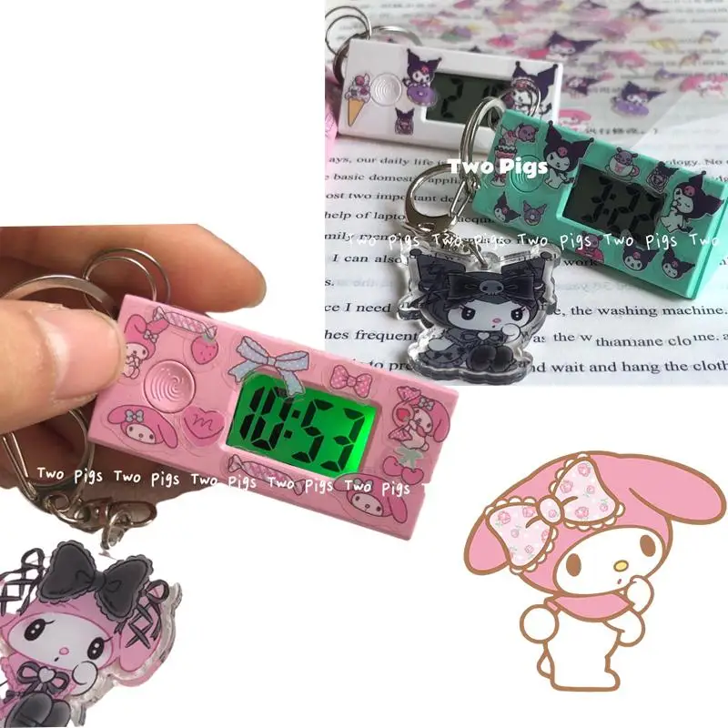 Милые светящиеся часы Hello Kitty Kuromi Melody электронные для студентов милые компактные