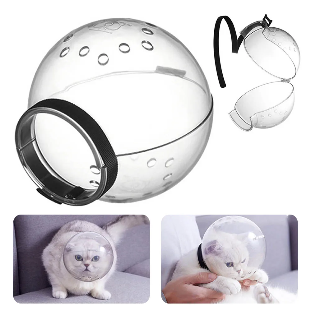 

Cat Grooming Mask Anti-Bite Breathable Cat Grooming Supplies Anti-Licking Cat Muzzle Bath Clean Grooming Protective Space Hood