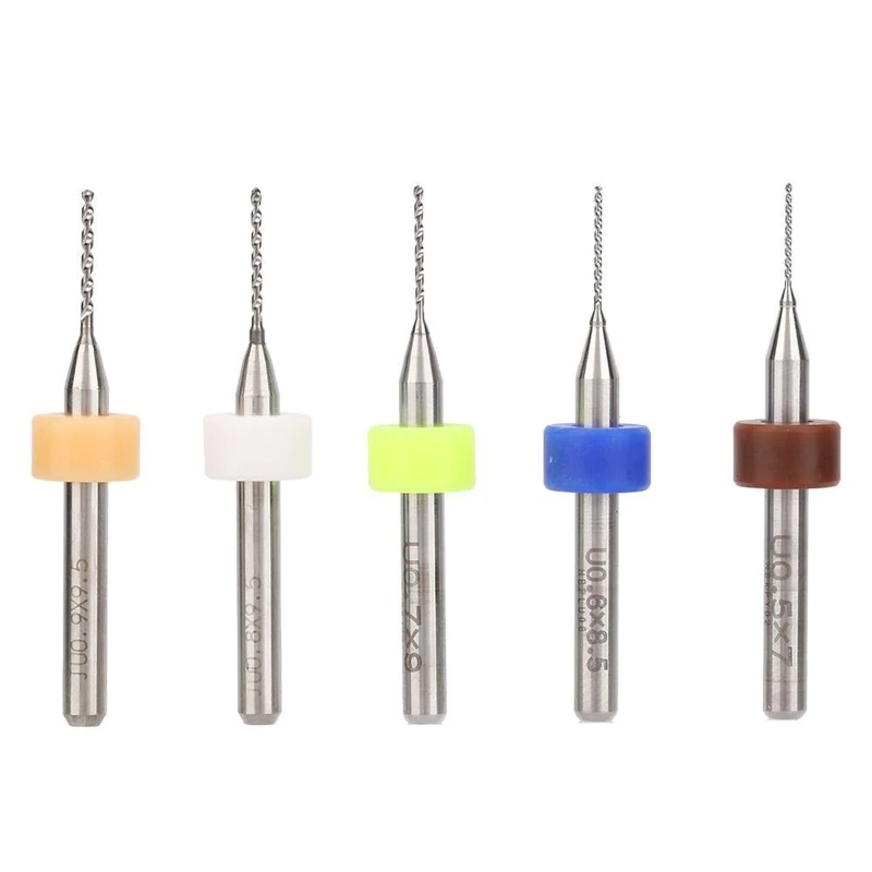 

50Pcs Carbide Micro Drill Bits Set Print Circuit Board PCB Drill Bits 0.5-0.9mm Spiral Flute CNC Router Bits Easy to Use R9UF