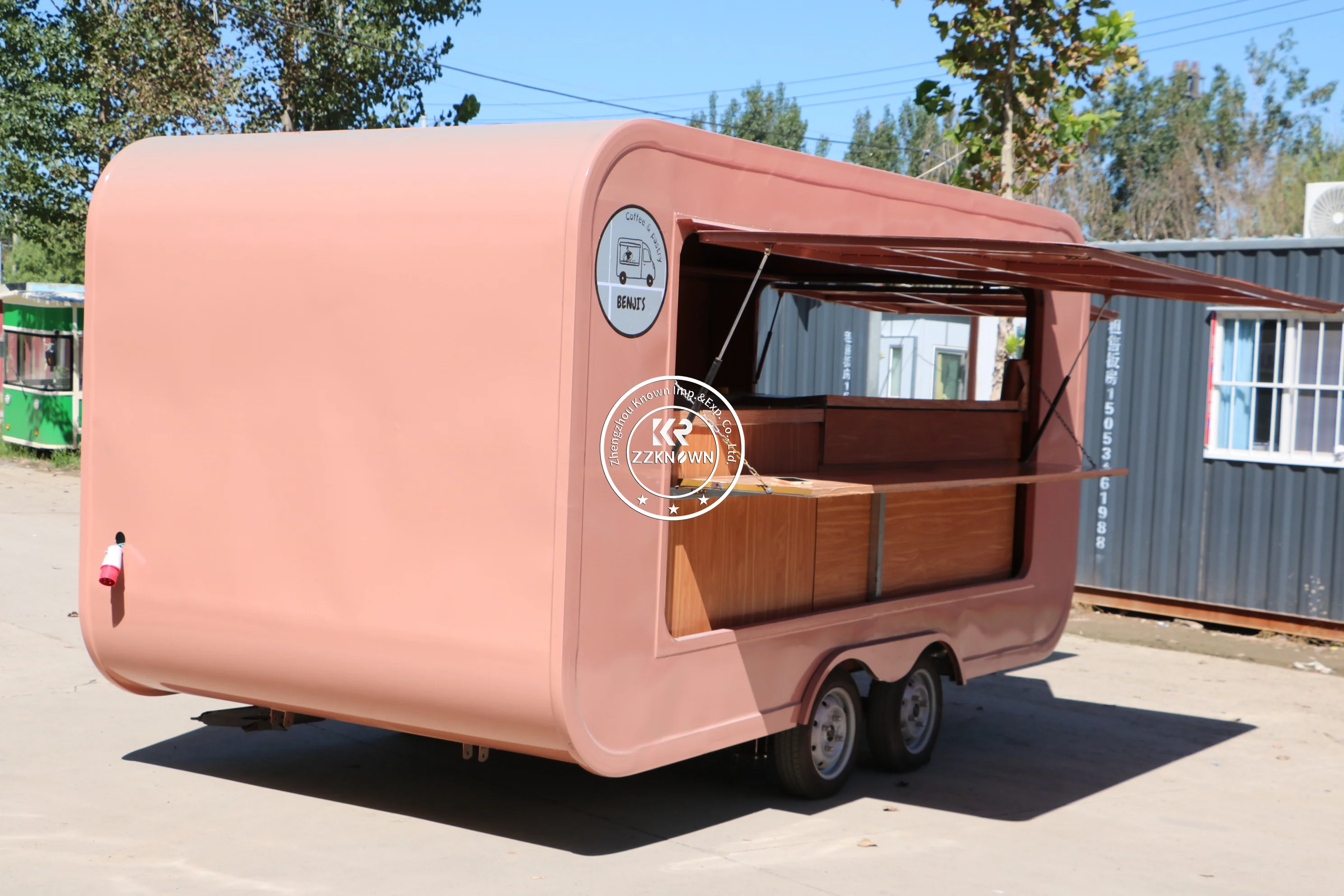 Розовый мобильный прицеп для кофе грузовик фаст-фуда полностью оборудованный
