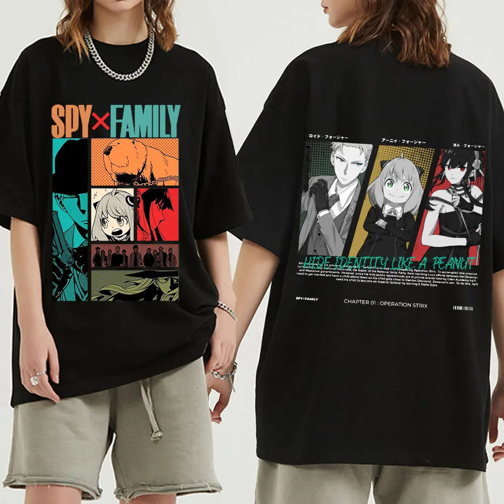 

Anime Spy X Family Loid Forger Anya Forger Yor Forger Manga T-shirt Summer Fashion Casual Men Short Sleeve Oversized T-shirts