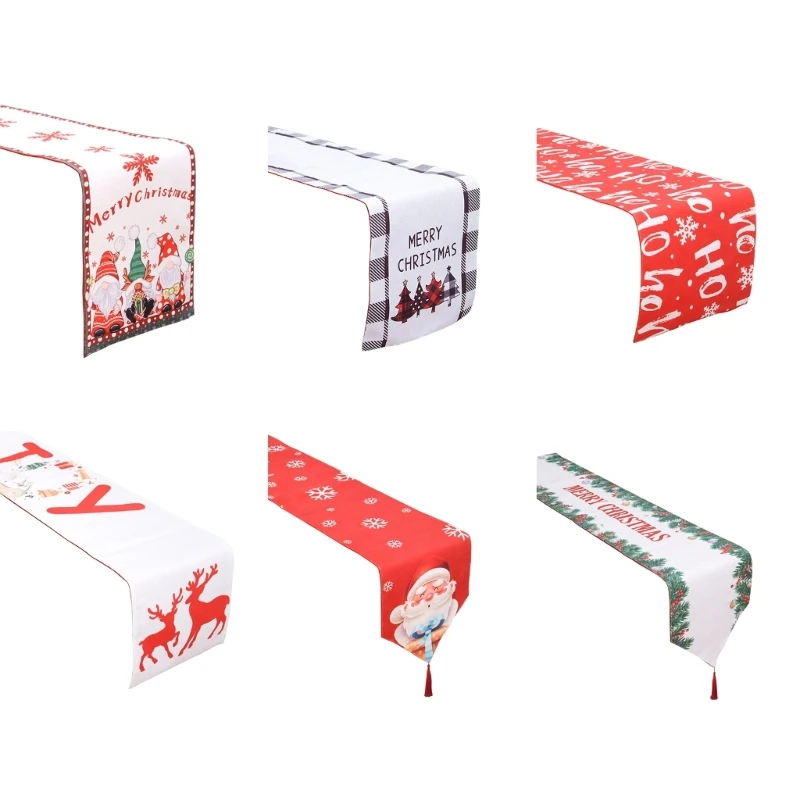 

K92A Рождественская настольная дорожка, двухслойная скатерть, Рождественская настольная дорожка, украшение