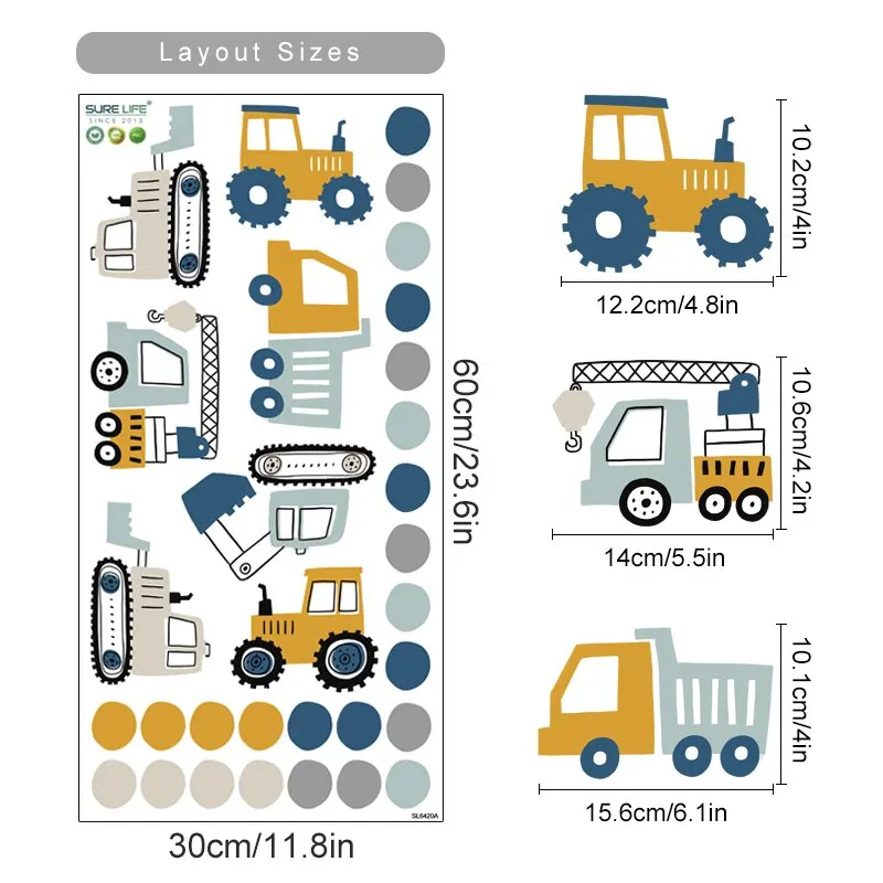 

Мультяшные милые ручные рисунки автомобили грузовой грузовик акварельные наклейки на стену для детской комнаты наклейки на стены игровая комната детский сад детская