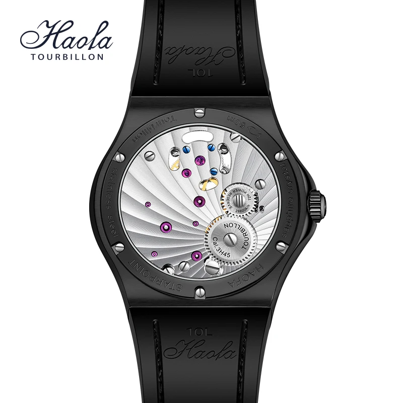 Фото Часы Haofa Flying Tourbillon для мужчин, механические наручные часы с сапфировым стеклом и индикатором дня и ночи, деловые повседневные часы 1915 №4