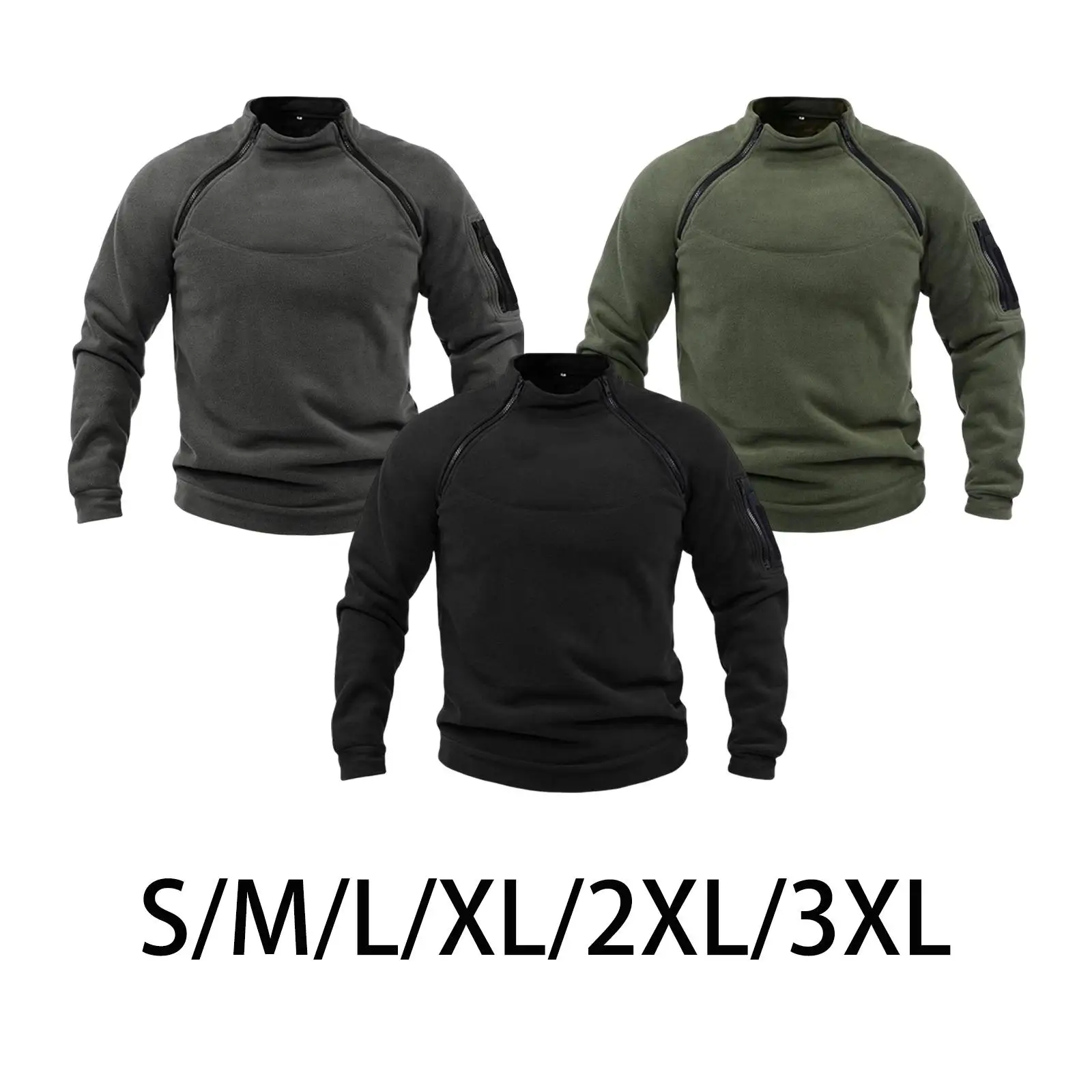 

Outdoor Men Jacket Casual Pullover Breathable Autumn Winter Clothes Thermal Long Sleeve Coat Clothing for Cycling Camping Hiking