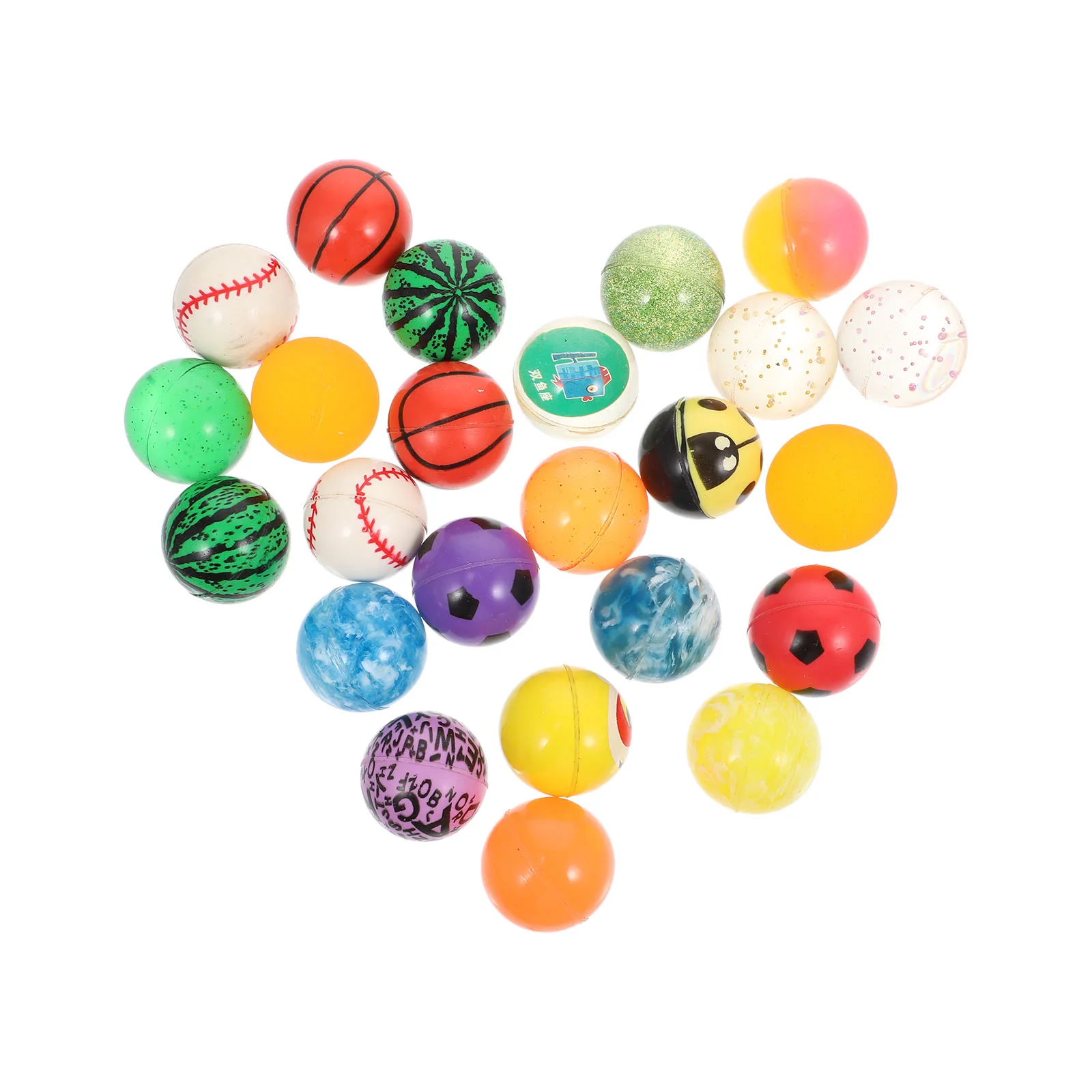

24Pcs Bouncy Rubber Balls Kids Jumping Balls Anti-stress Toys (Random Style)