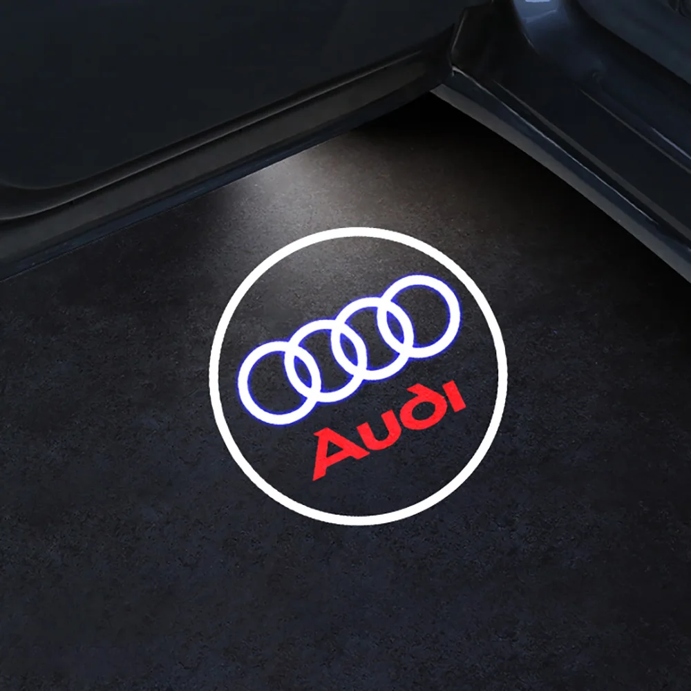 

2pcs Car Door LED Welcome Light For Audi A3 A5 A4L A6L A7 A8L Q3 Q5 Q7 SLINE RS Auto Badge Laser Projector Decoration Accessorie