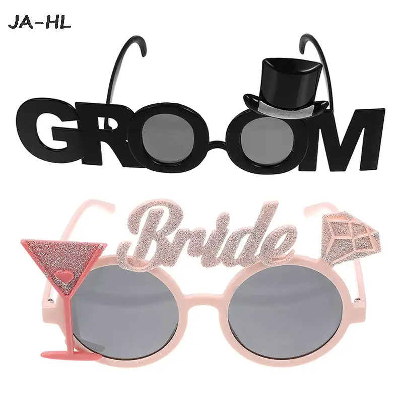 

Bride & Groom Funny Groom Bride Glasses Bachelor Party Eyeglasses Photo Props Wedding Party Decoration Wedding Supplies