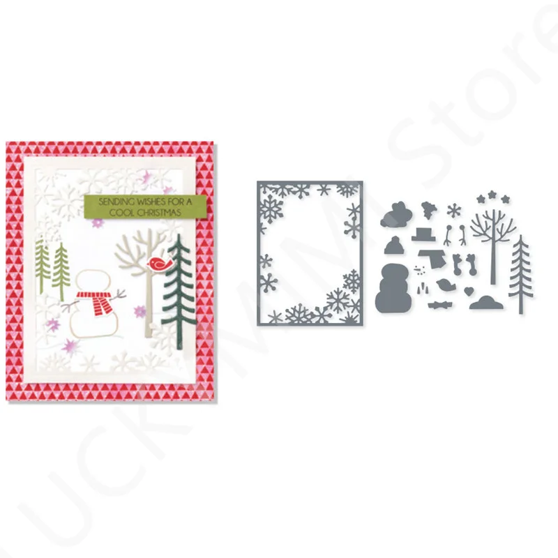 

Snowman Clear Stamps and Metal Cutting Dies For DIY Scrapbooking Photo Album Card Decoration Christmas Crafts Stencil 2022 New