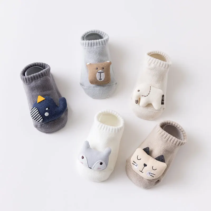 

Anti-slip Non Skid Ankle Baby Socks Baby Toddler Socks Three-dimensional Elephant Cat Fox Cute Bear Cartoon Socks