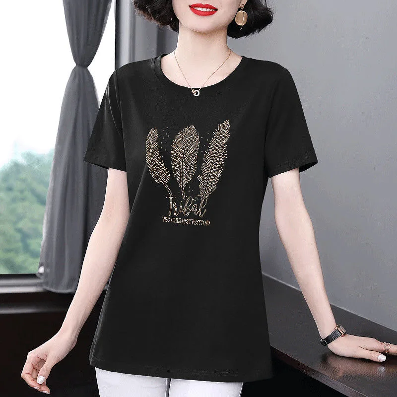 

Новинка 2022, летняя футболка, женская рубашка с коротким рукавом, женская футболка с круглым вырезом, свободные женские рубашки в Корейском с...