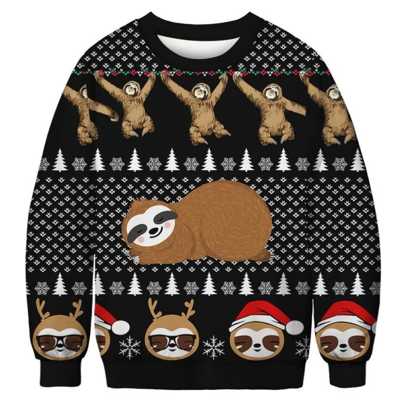 Забавный Рождественский свитшот для мужчин модная 3d футболка с графическим