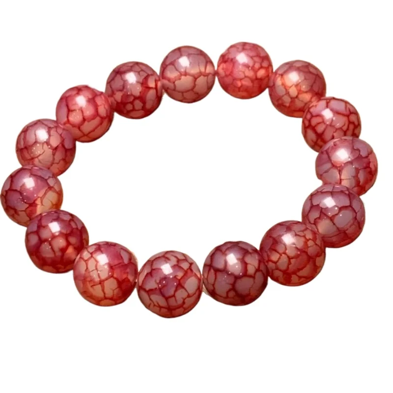 Красный Агат Дракон весы Феникс кровь Открытый браслет узор нить красный