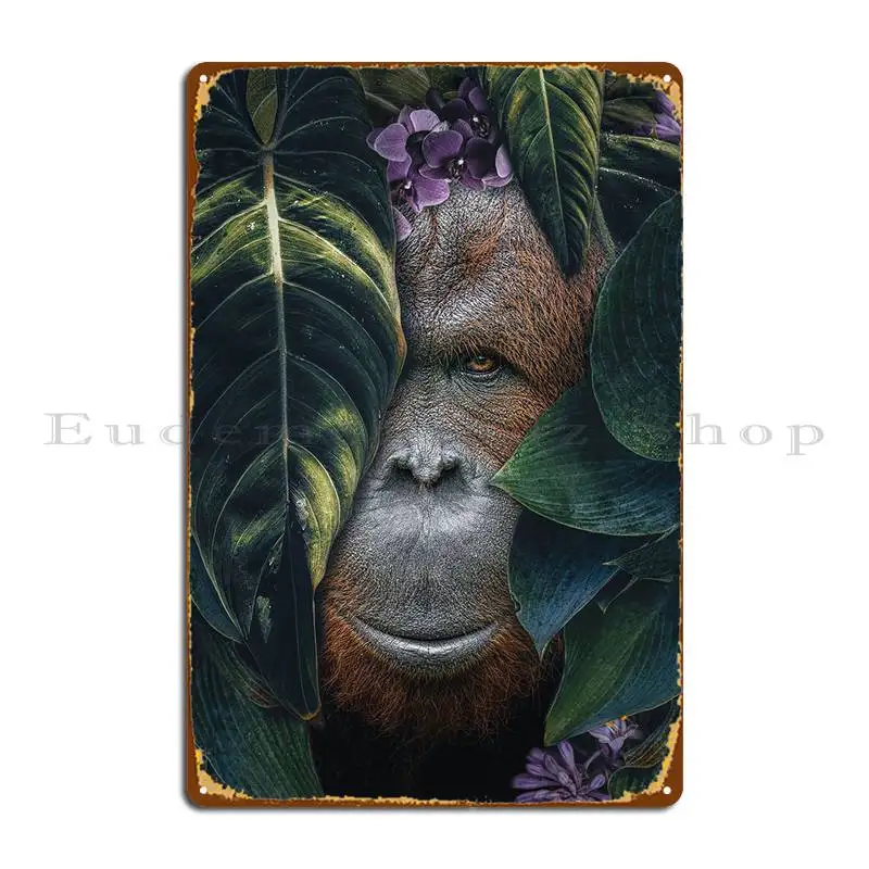 Джунгли орангутан металлический знак настенная роспись паб Настенный декор