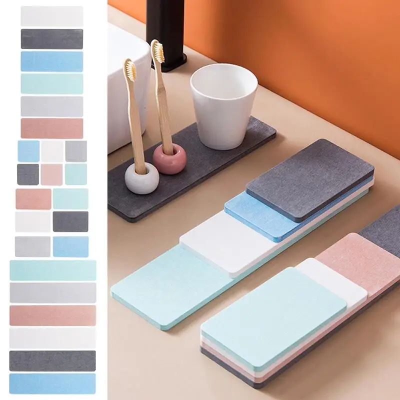 

Water Absorbing Stone Tray For Sink Non-slip Fast-drying Diatomite Coasters Kitchen Soap Tray Water Absorbing Stone Used Water