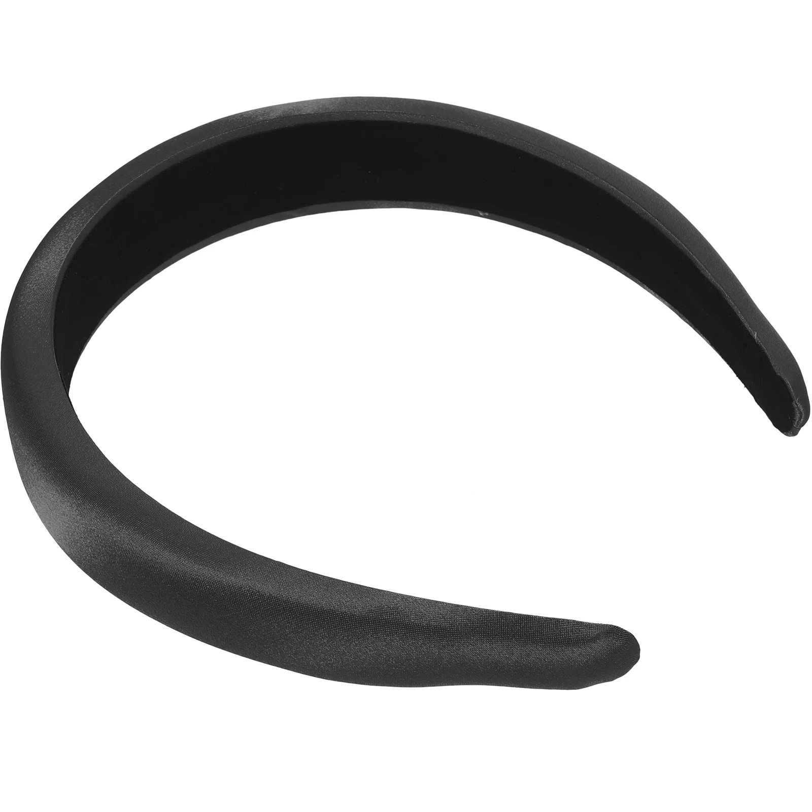 

Headband Wide Satin Fashion Headbands Padded Hair Accessories Women Fabric Plain Miss Black Bandana