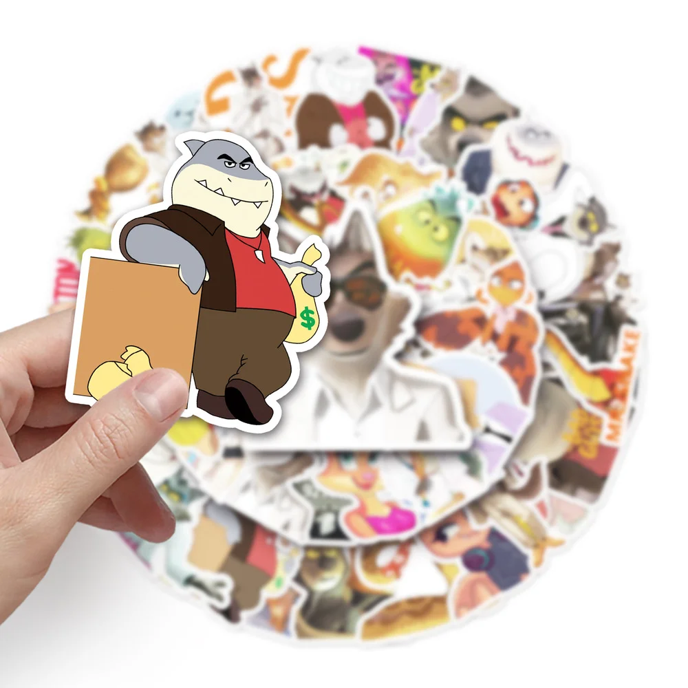 10/50pcs/Pack Cartoon The Bad Guys Stickers Decals Laptop Bicycle Guitar Notebook Phone Luggage Car Kids Toy Sticker Pack