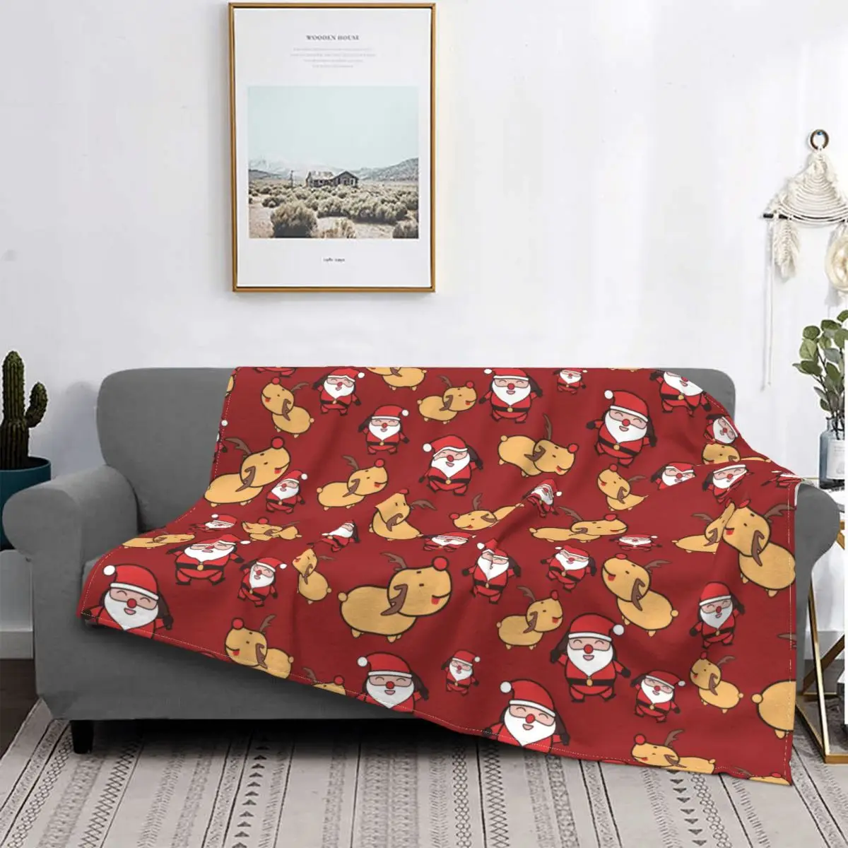 

Cute Cartoon Plaid Pattern Blanket Printed Stitch Cotton Portable Flannel Throw Blankets For Bedspread Bedroom
