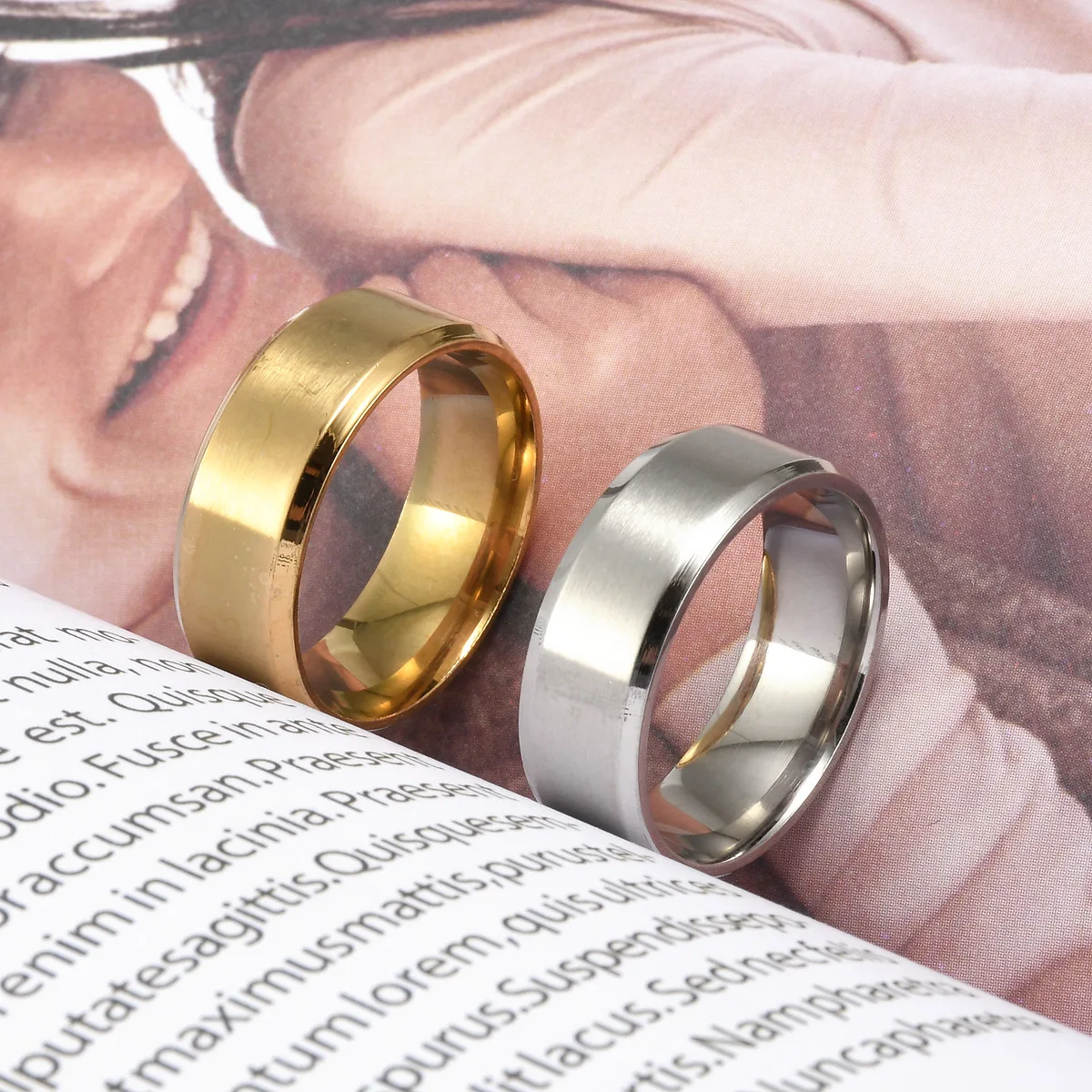 

Fashion Silver Couple Ring Simple Smooth Wedding Lovers Ring Jewelry Accessories Gift for Women Men valentines day gift