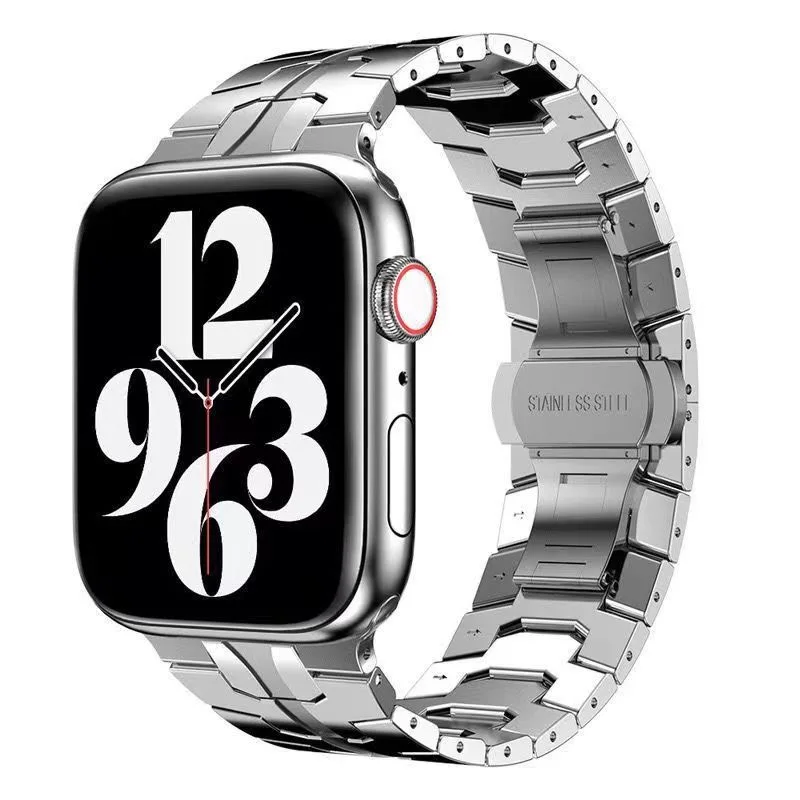 Ремешок из нержавеющей стали для Apple Watch Ultra 2 49 мм 7 8 9 45 44 Мужской металлический