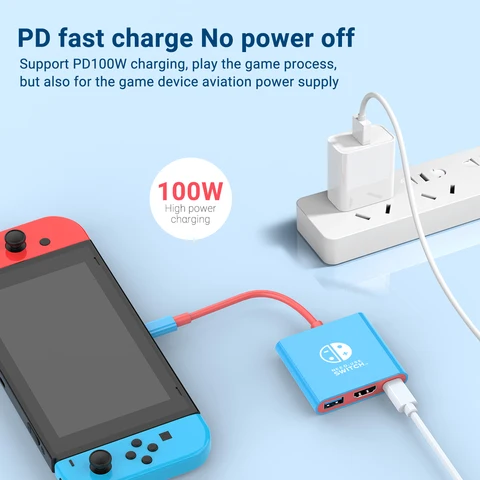 Портативная док-станция Nintendo Switch TYPE-C Концентратор с HDMI и USB 3,0 Идеально подходит для путешествий и игр