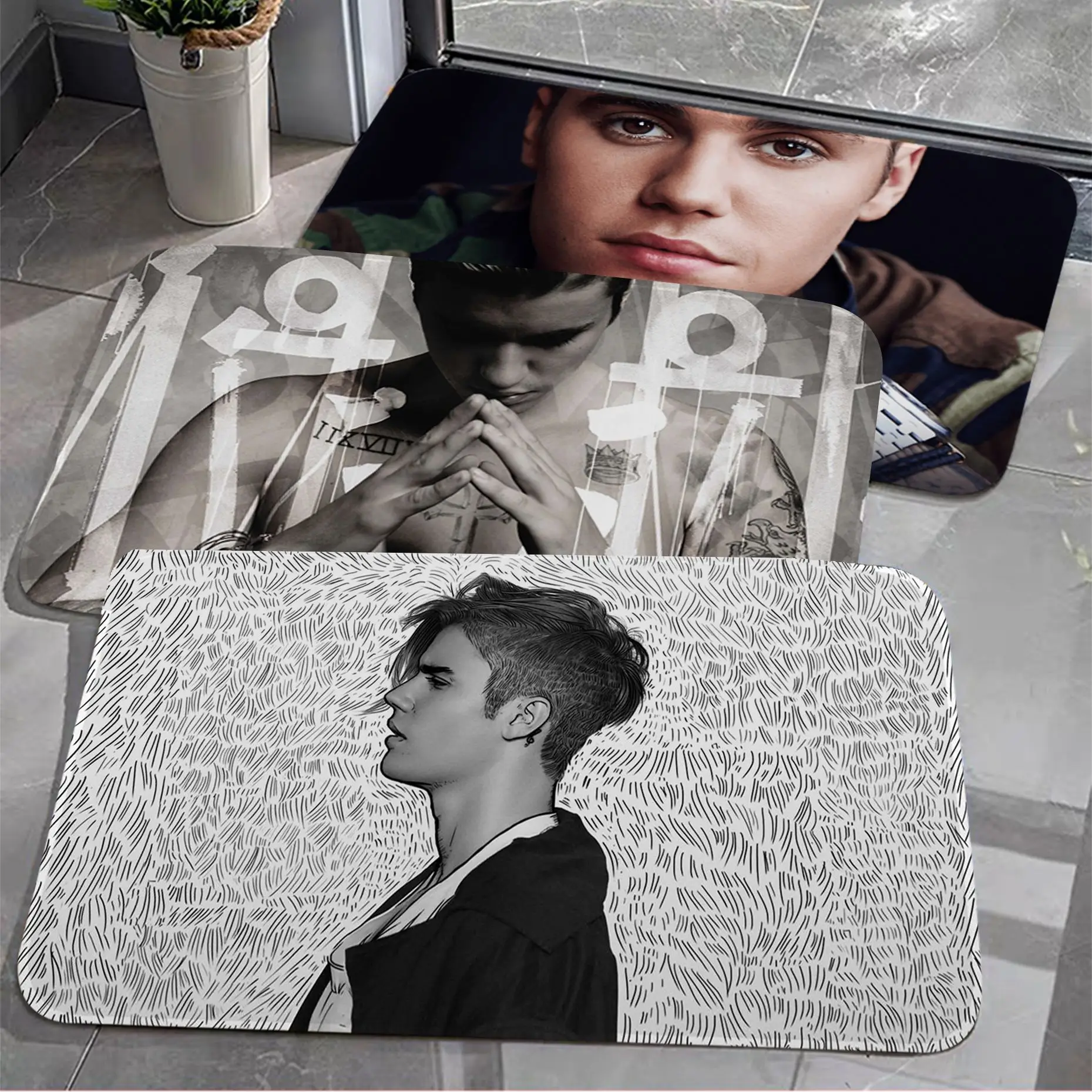 

Fashion Justin Bieber Room Mats Kids Room Bedroom Decoration Balcony Anti-Slip Doormat Living Room Hotel Decor Mat