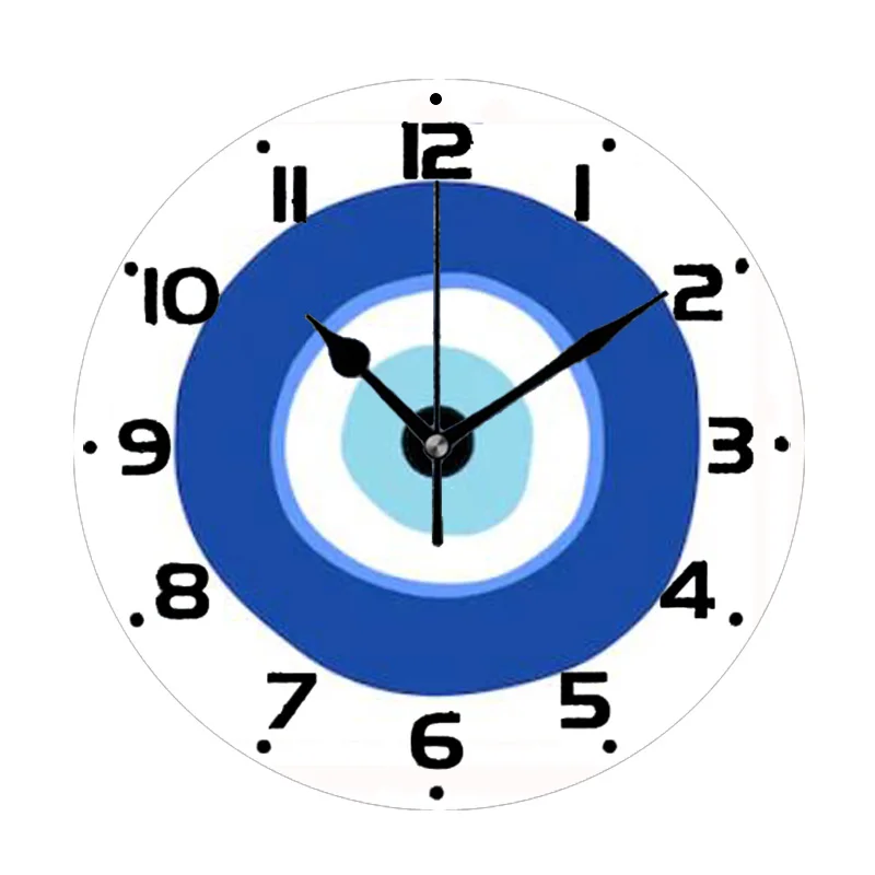 Настенные часы в этническом стиле с греческим глазом, декоративные украшения для гостиной, домашний декор, турецкий Назар, большие кухонные часы на удачу