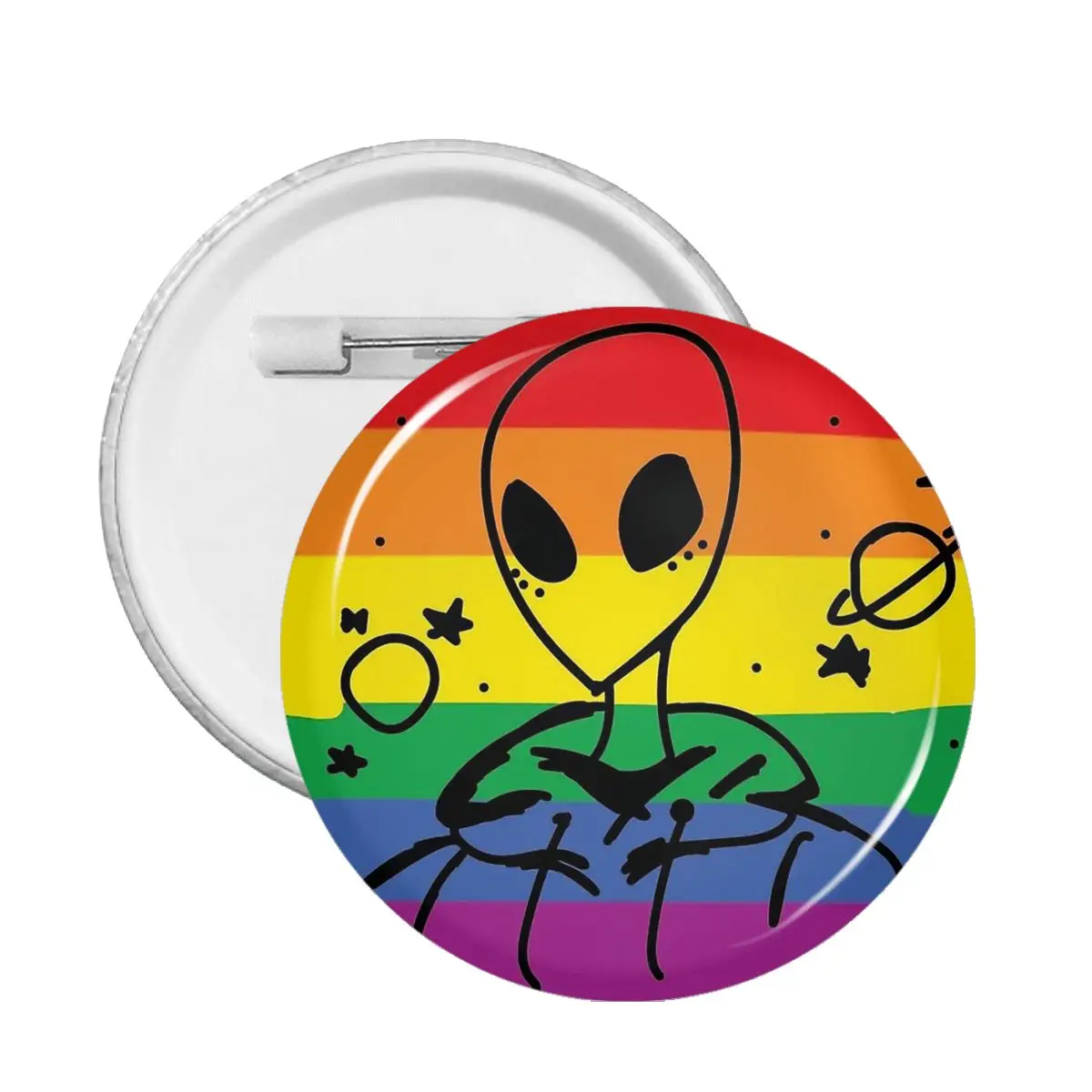 

Gay Rainbow Boys Love Alien Pin Badge For Backpack Badges Brooches Cute Pins For Lovers
