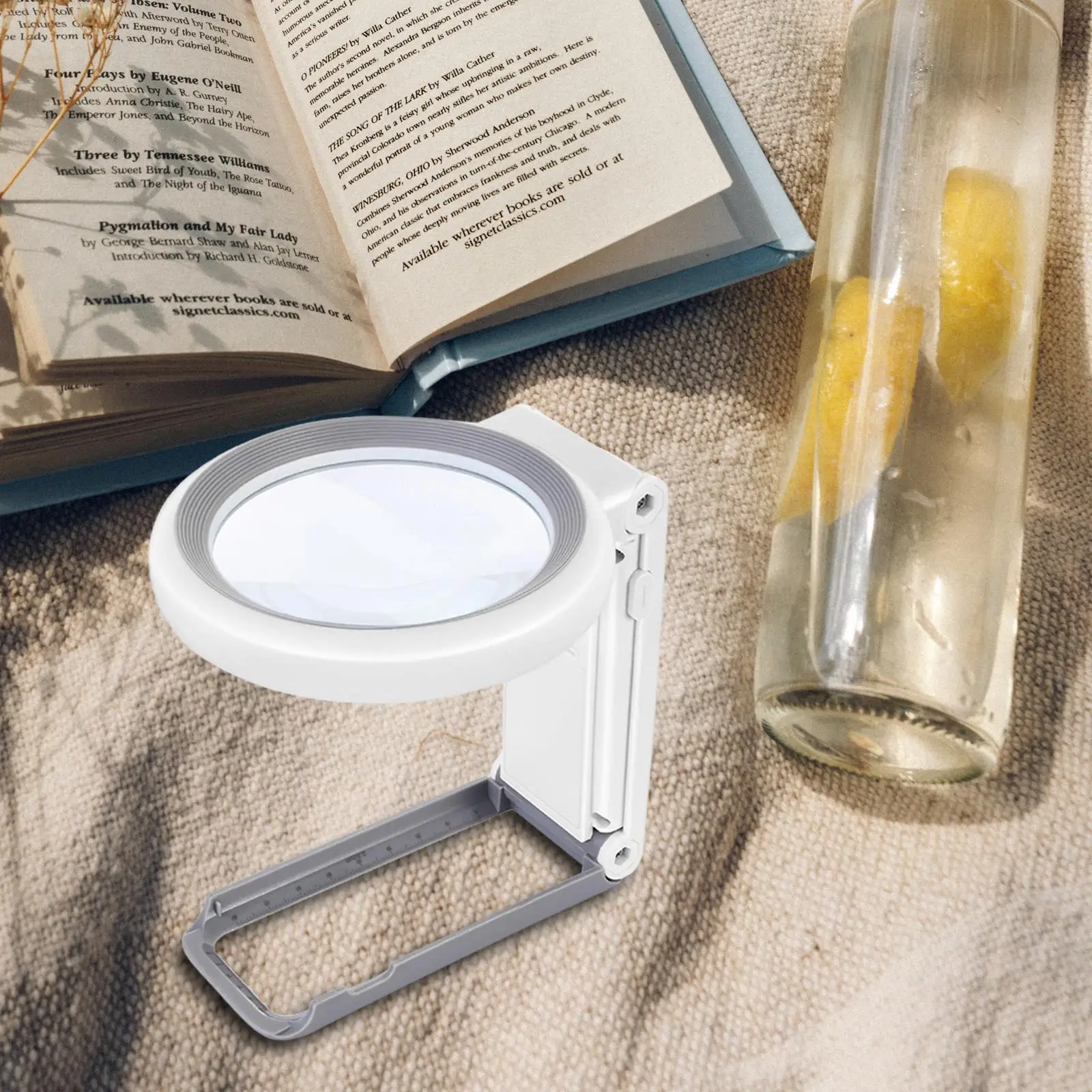 

Складное ручное увеличительное стекло с подсветкой, 18 светодиодный