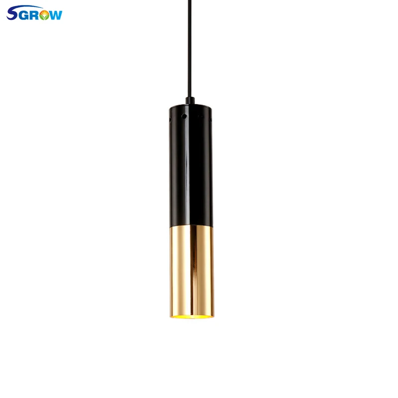 

SGROW Modern Single Gold Pipe Pendant Lamp Bar Pendant Lights Lamparas Home Lighting Suspension Luminaire Dining Room Lights