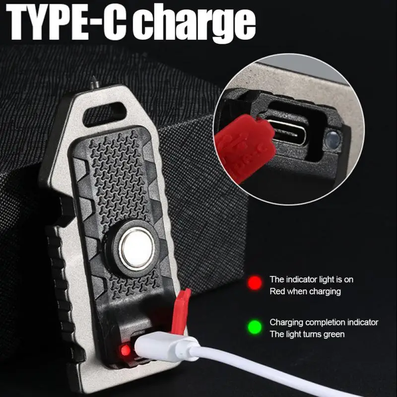 

Portable LED Flashlight Mini USB Rechargeable Safety Lighting Keychain Work Light Bike Warn Lamp Camping Tent Fishing Lamp Torch
